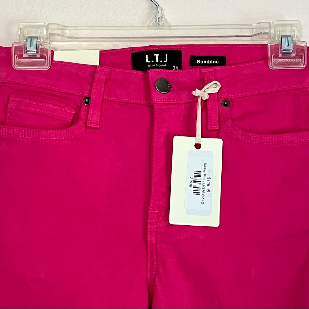 L.T.J. Women’s Barbie Pink Bambino (petite) Straight Leg Jeans - Picture 2 of 14